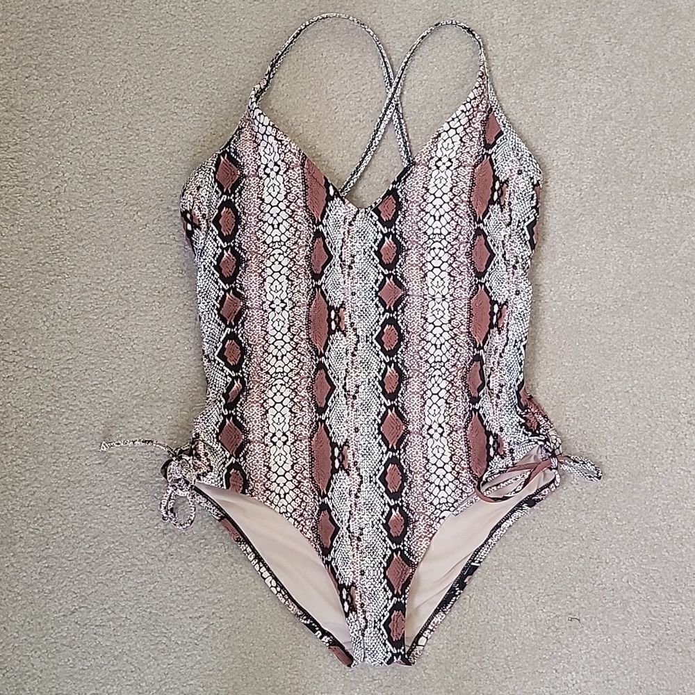 Kona Sol snakeskin print one piece
